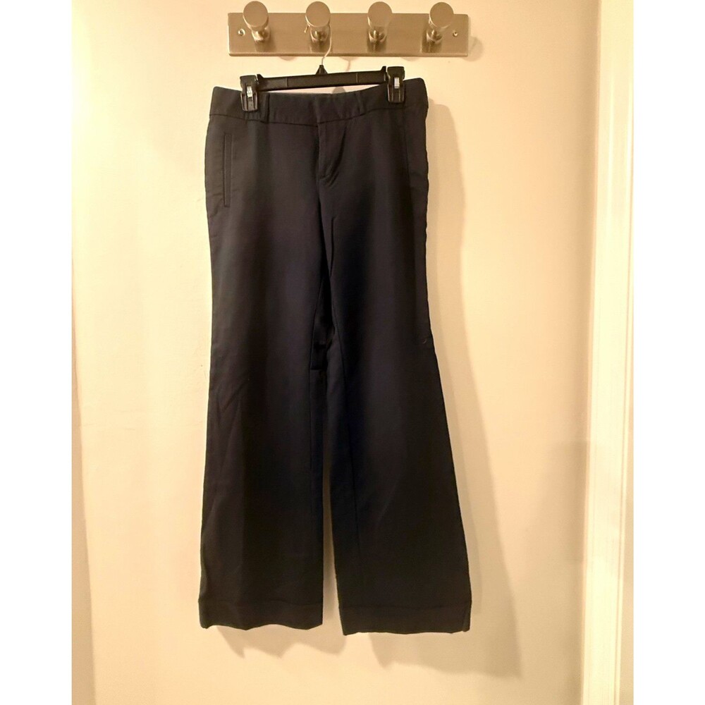 Banana Republic Women’s Black Solid Stretch Flat Front Dress Pants Size 8